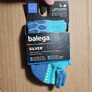 Balega Silver No Show Running Socks:BLUE:NIP: SIZE L: MENS 9.5-11.5 WOMENS 11-13